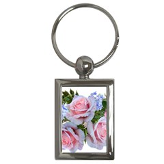 Roses Plumbago Flowers Fragrant Key Chain (rectangle) by Pakrebo