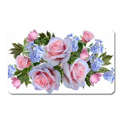 Roses Plumbago Flowers Fragrant Magnet (rectangular) by Pakrebo