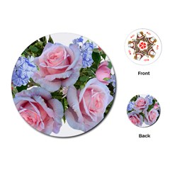 Roses Plumbago Flowers Fragrant Playing Cards Single Design (round) by Pakrebo