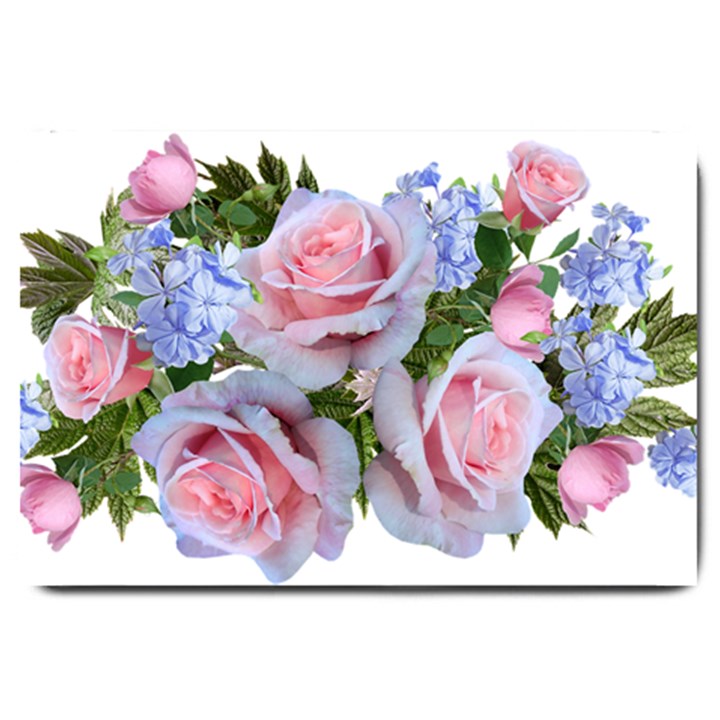 Roses Plumbago Flowers Fragrant Large Doormat 