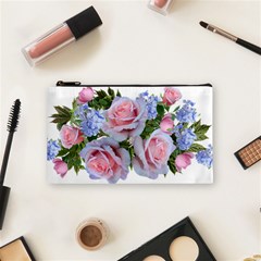 Roses Plumbago Flowers Fragrant Cosmetic Bag (small) by Pakrebo