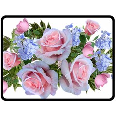 Roses Plumbago Flowers Fragrant Fleece Blanket (large)  by Pakrebo