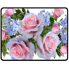 Roses Plumbago Flowers Fragrant Fleece Blanket (medium)  by Pakrebo