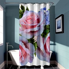 Roses Plumbago Flowers Fragrant Shower Curtain 36  X 72  (stall)  by Pakrebo