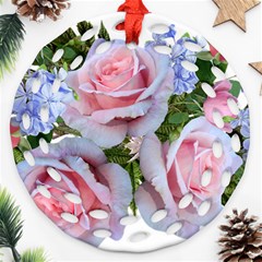 Roses Plumbago Flowers Fragrant Round Filigree Ornament (two Sides) by Pakrebo