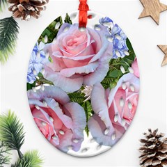 Roses Plumbago Flowers Fragrant Ornament (oval Filigree) by Pakrebo