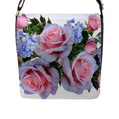 Roses Plumbago Flowers Fragrant Flap Closure Messenger Bag (l) by Pakrebo