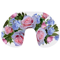 Roses Plumbago Flowers Fragrant Travel Neck Pillow by Pakrebo