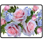 Roses Plumbago Flowers Fragrant Double Sided Fleece Blanket (Medium)  58.8 x47.4  Blanket Front