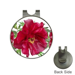 Flowers Red Peony Arrangement Hat Clips With Golf Markers by Pakrebo