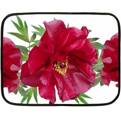 Flowers Red Peony Arrangement Double Sided Fleece Blanket (mini) 