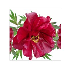 Flowers Red Peony Arrangement Small Satin Scarf (square) by Pakrebo