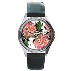 Roses Flowers Perfume Garden Round Metal Watch by Pakrebo