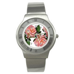 Roses Flowers Perfume Garden Stainless Steel Watch by Pakrebo