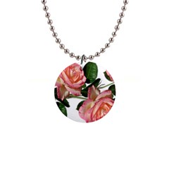 Roses Flowers Perfume Garden 1  Button Necklace by Pakrebo