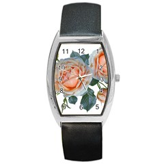 Roses Flowers Buds Ragrance Barrel Style Metal Watch by Pakrebo