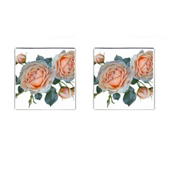 Roses Flowers Buds Ragrance Cufflinks (square) by Pakrebo