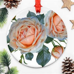 Roses Flowers Buds Ragrance Round Ornament (two Sides)