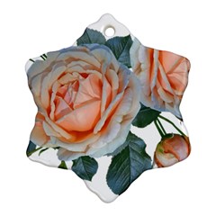 Roses Flowers Buds Ragrance Snowflake Ornament (two Sides)