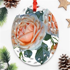 Roses Flowers Buds Ragrance Oval Filigree Ornament (two Sides)