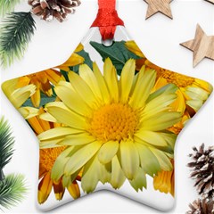 Daisies Flowers Yellow Arrangement Ornament (star)