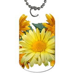 Daisies Flowers Yellow Arrangement Dog Tag (two Sides) by Pakrebo