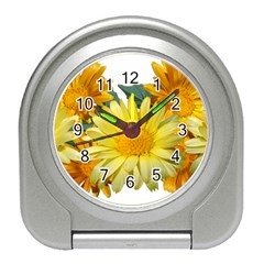 Daisies Flowers Yellow Arrangement Travel Alarm Clock by Pakrebo