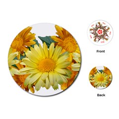 Daisies Flowers Yellow Arrangement Playing Cards Single Design (round)