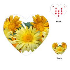 Daisies Flowers Yellow Arrangement Playing Cards Single Design (heart) by Pakrebo