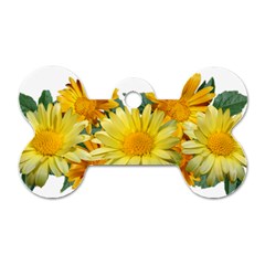 Daisies Flowers Yellow Arrangement Dog Tag Bone (one Side) by Pakrebo