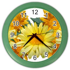 Daisies Flowers Yellow Arrangement Color Wall Clock by Pakrebo