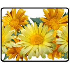 Daisies Flowers Yellow Arrangement Fleece Blanket (medium)  by Pakrebo