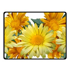 Daisies Flowers Yellow Arrangement Fleece Blanket (small) by Pakrebo