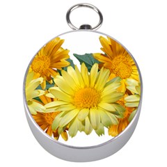 Daisies Flowers Yellow Arrangement Silver Compasses by Pakrebo