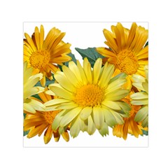 Daisies Flowers Yellow Arrangement Small Satin Scarf (square) by Pakrebo