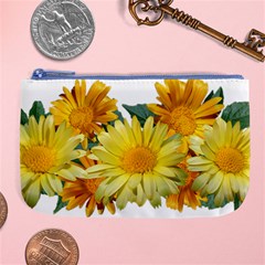 Daisies Flowers Yellow Arrangement Large Coin Purse by Pakrebo