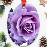 Roses Violets Flowers Arrangement Ornament (Oval) Front