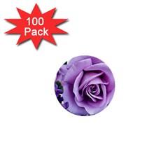 Roses Violets Flowers Arrangement 1  Mini Buttons (100 Pack)  by Pakrebo