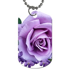 Roses Violets Flowers Arrangement Dog Tag (one Side) by Pakrebo