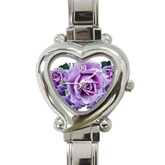 Roses Violets Flowers Arrangement Heart Italian Charm Watch