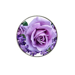 Roses Violets Flowers Arrangement Hat Clip Ball Marker (4 Pack) by Pakrebo