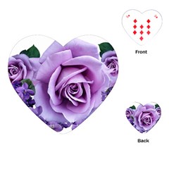 Roses Violets Flowers Arrangement Playing Cards Single Design (heart) by Pakrebo