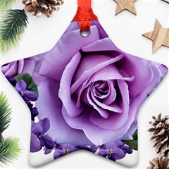 Roses Violets Flowers Arrangement Star Ornament (two Sides)