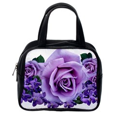 Roses Violets Flowers Arrangement Classic Handbag (one Side) by Pakrebo