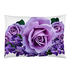 Roses Violets Flowers Arrangement Pillow Case by Pakrebo