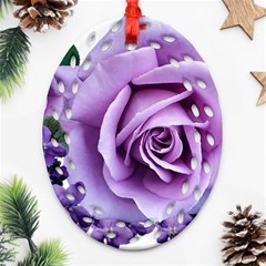 Roses Violets Flowers Arrangement Ornament (oval Filigree)