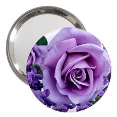 Roses Violets Flowers Arrangement 3  Handbag Mirrors by Pakrebo