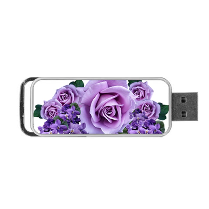 Roses Violets Flowers Arrangement Portable USB Flash (Two Sides)