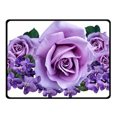 Roses Violets Flowers Arrangement Double Sided Fleece Blanket (small)  by Pakrebo