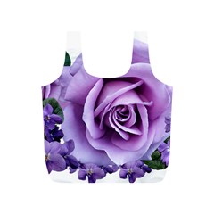 Roses Violets Flowers Arrangement Full Print Recycle Bag (s) by Pakrebo